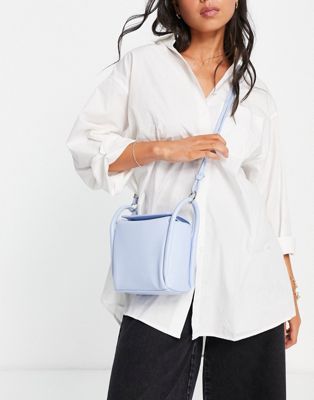 Glamorous structured boxy crossbody bag in blue - Click1Get2 Coupon