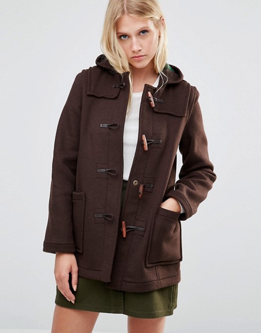 Gloverall | Gloverall Mid Slim Duffle Coat in Brown