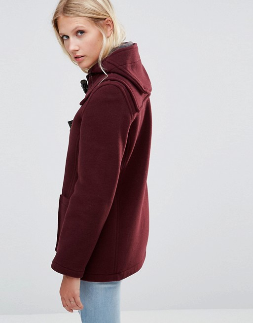 Gloverall | Gloverall Mid Slim Duffle Coat in Burgundy