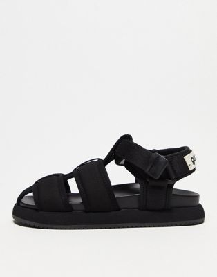 Goat quilted sandals in black