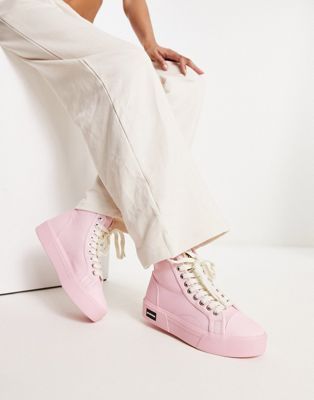 Juice high top chunky trainers in pink