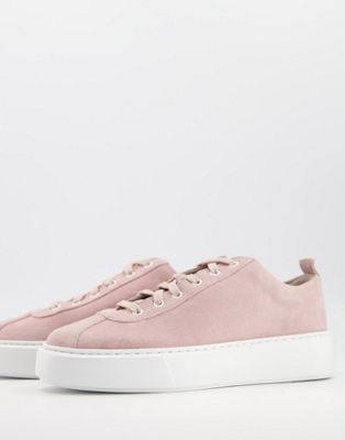 30 suede flatform trainers in pink