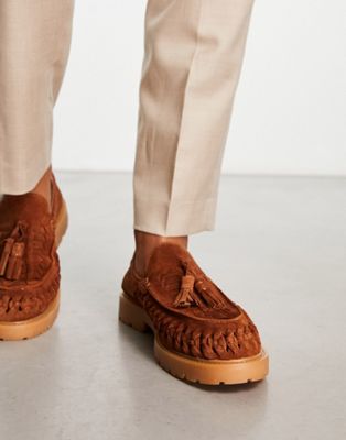 Exclusive Byford loafers in tan suede