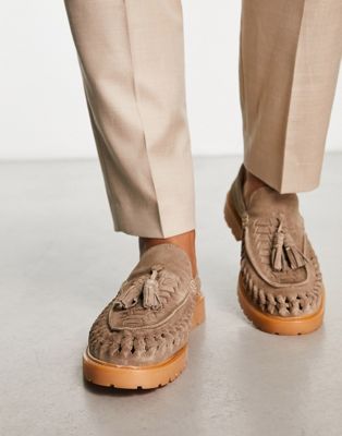 Exclusive Byford loafers in taupe suede
