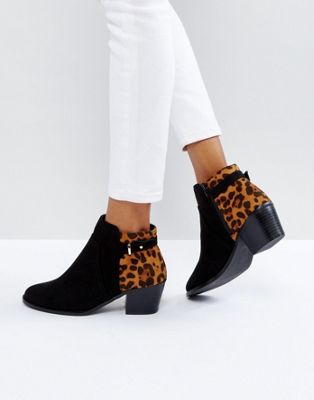 Head Over Heels Pascalle Leopard Print Ankle Boots
