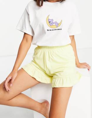 Heartbreak not this cute when woken up pajama set in yellow - Click1Get2 Deals&set=par&price_min=200&sale=mega Discount&set=par&discount=50 Or More&sale=mega Discount