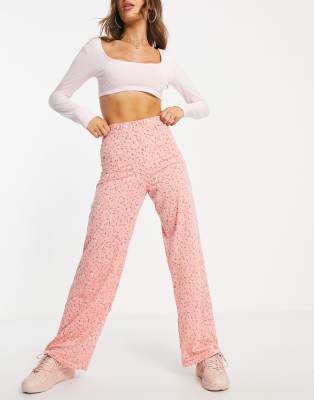 Heartbreak wide leg high waist pants in floral - part of a set - Click1Get2 Coupon&amp