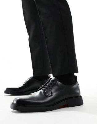 HUGO Iker leather lace up shoes in black