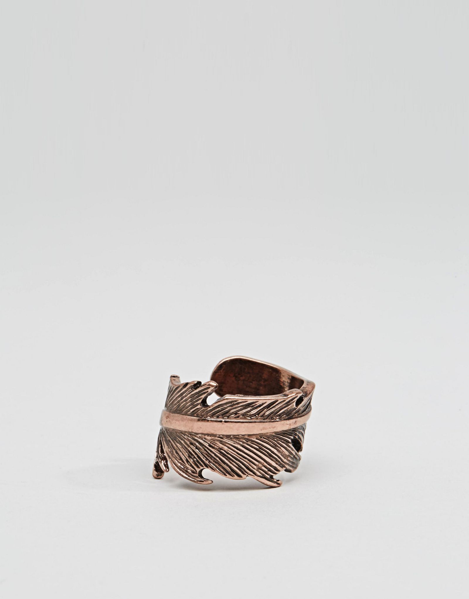 Icon Brand Feather Ring In Gold
