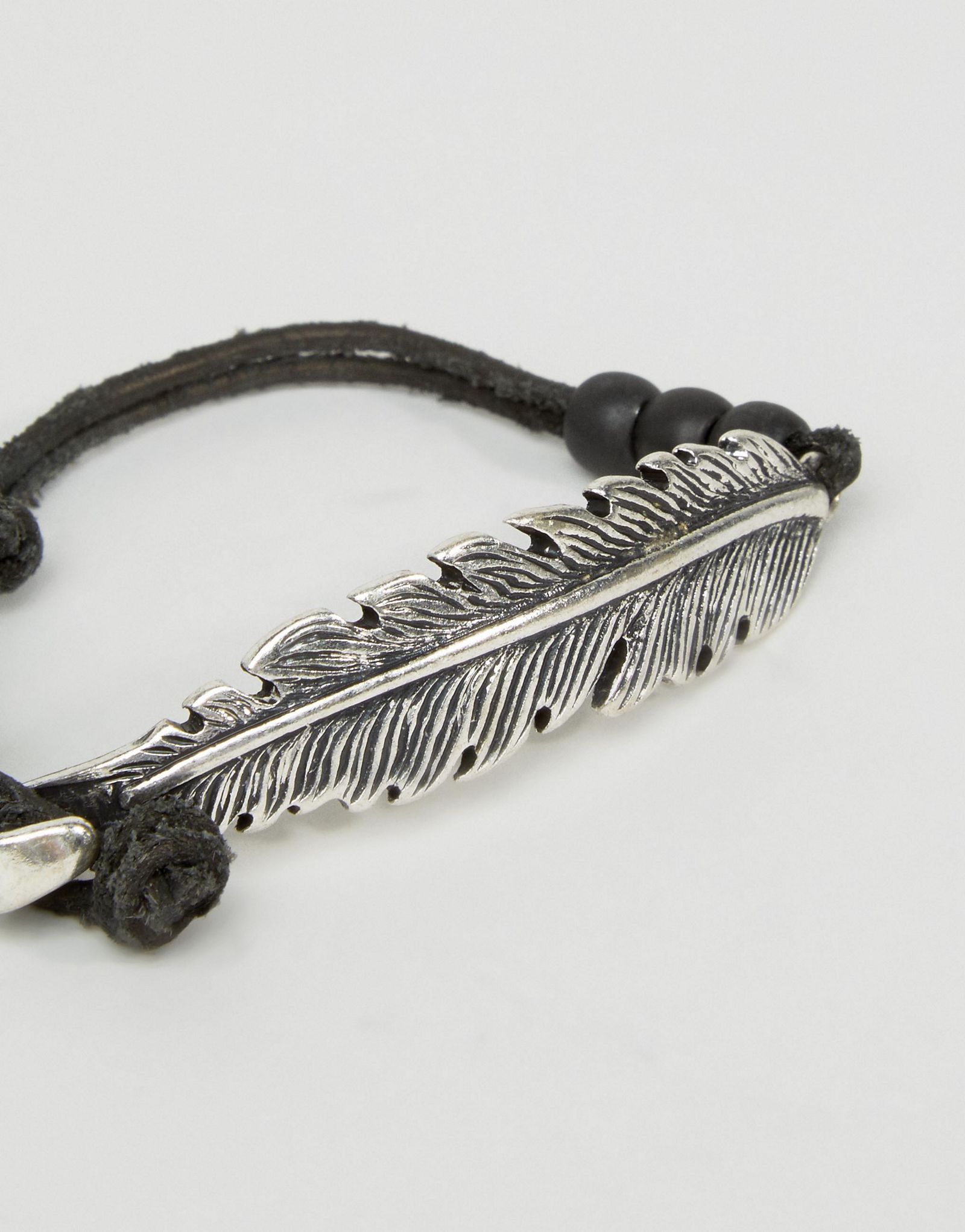 Icon Brand Feather & Suede Bracelet