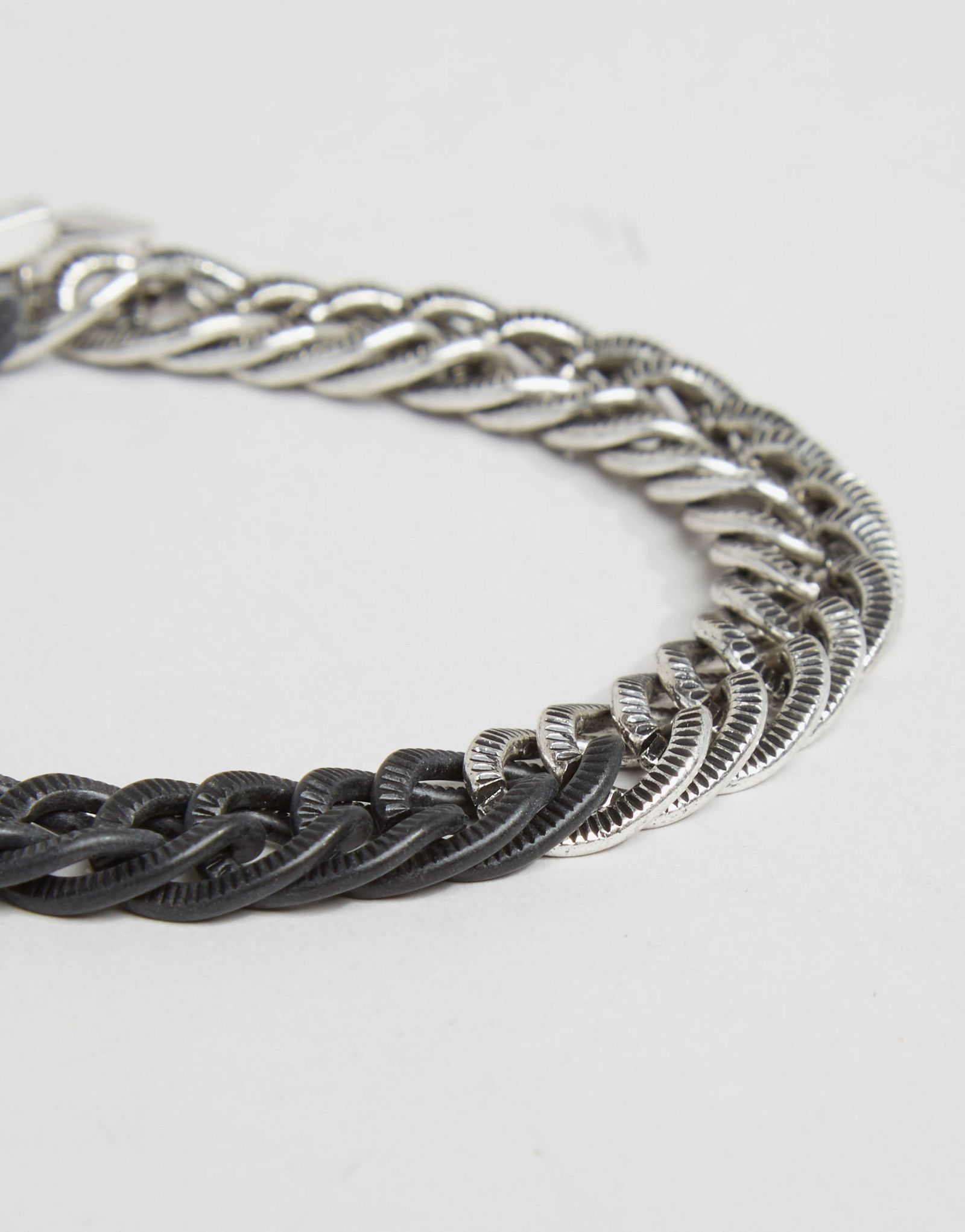 Icon Brand Mixed Metal Chain Bracelet In Black/Silver