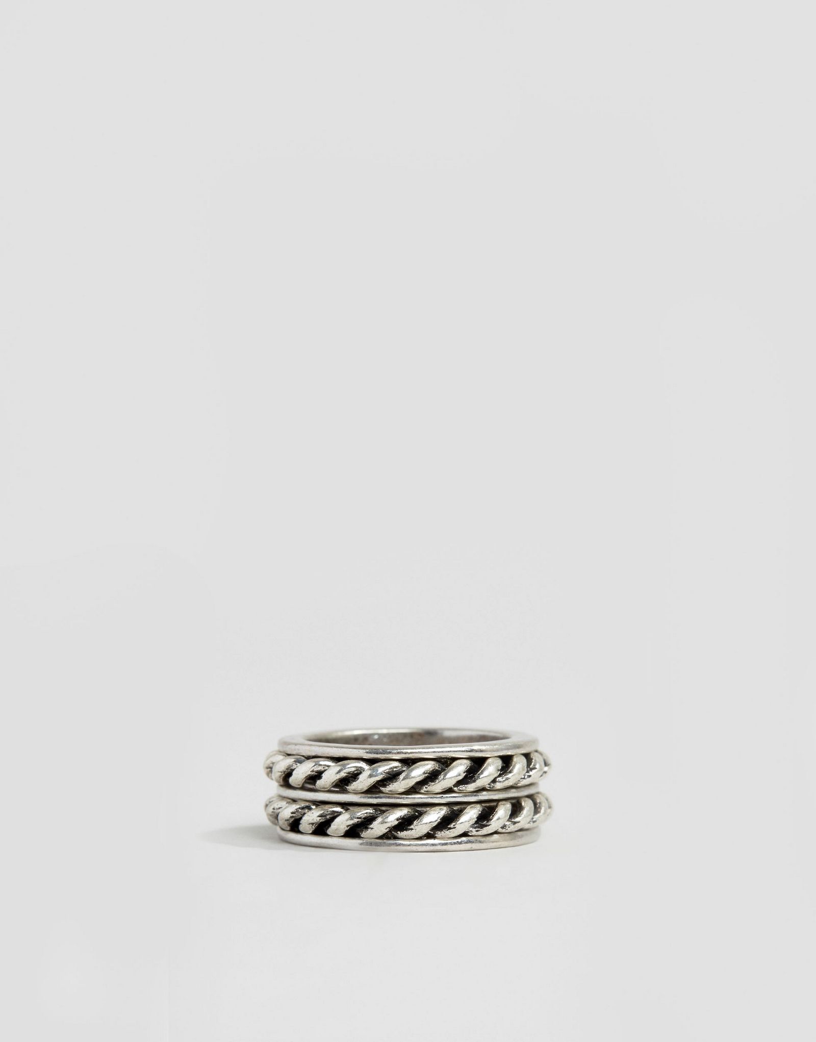 Icon Brand Rope Ring In Silver