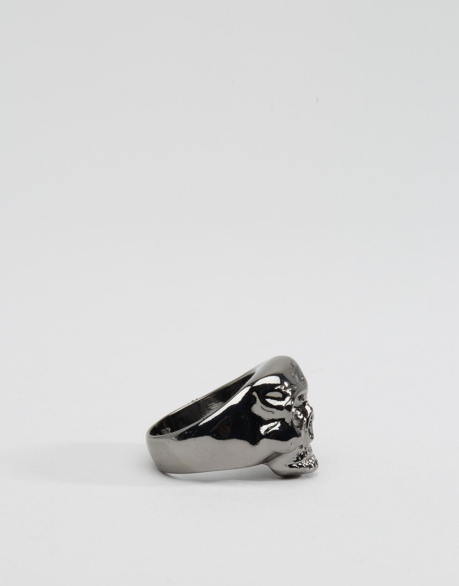 Icon Brand Skull Ring In Gunmetal