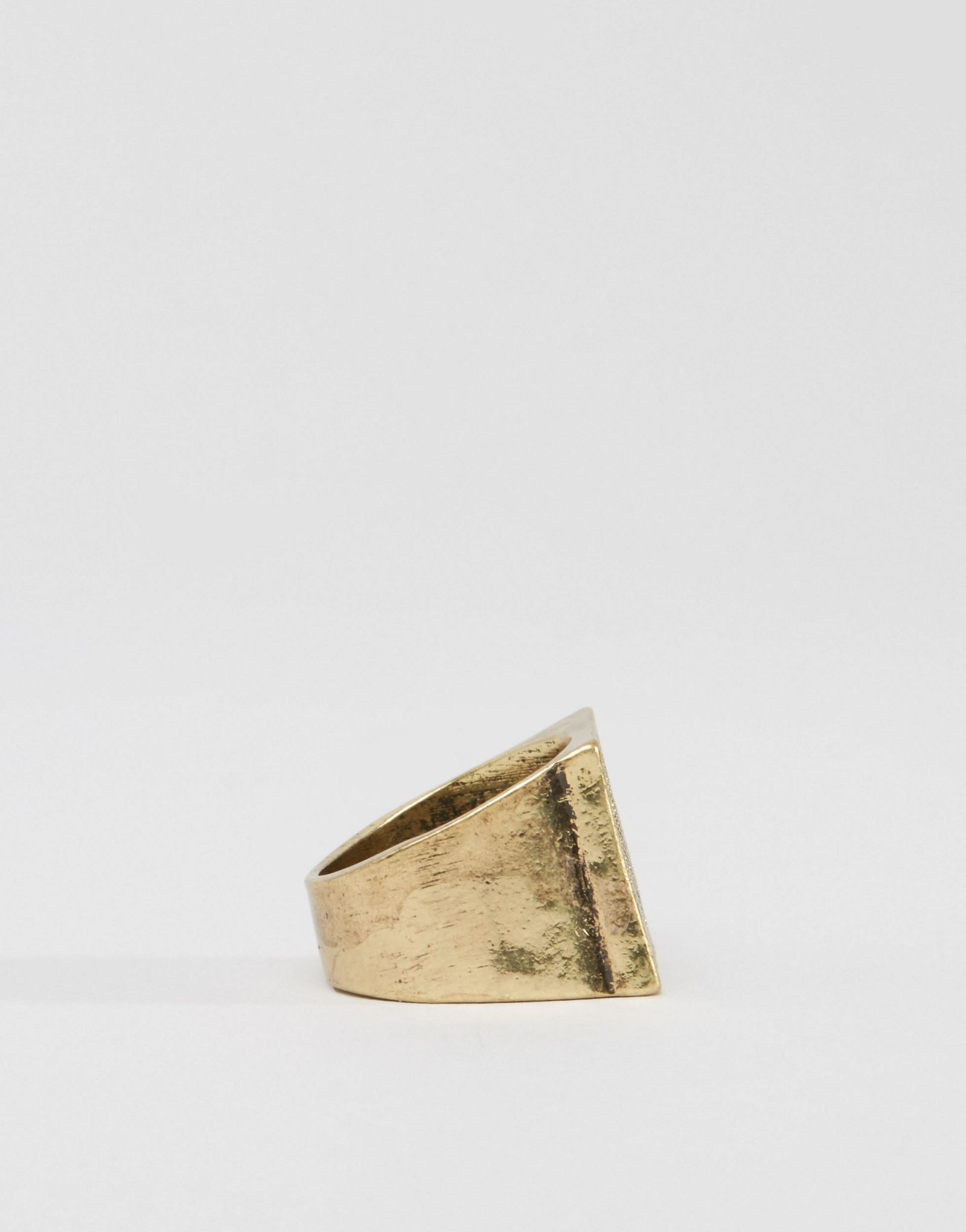 Icon Brand Square Anchor Ring In Gold