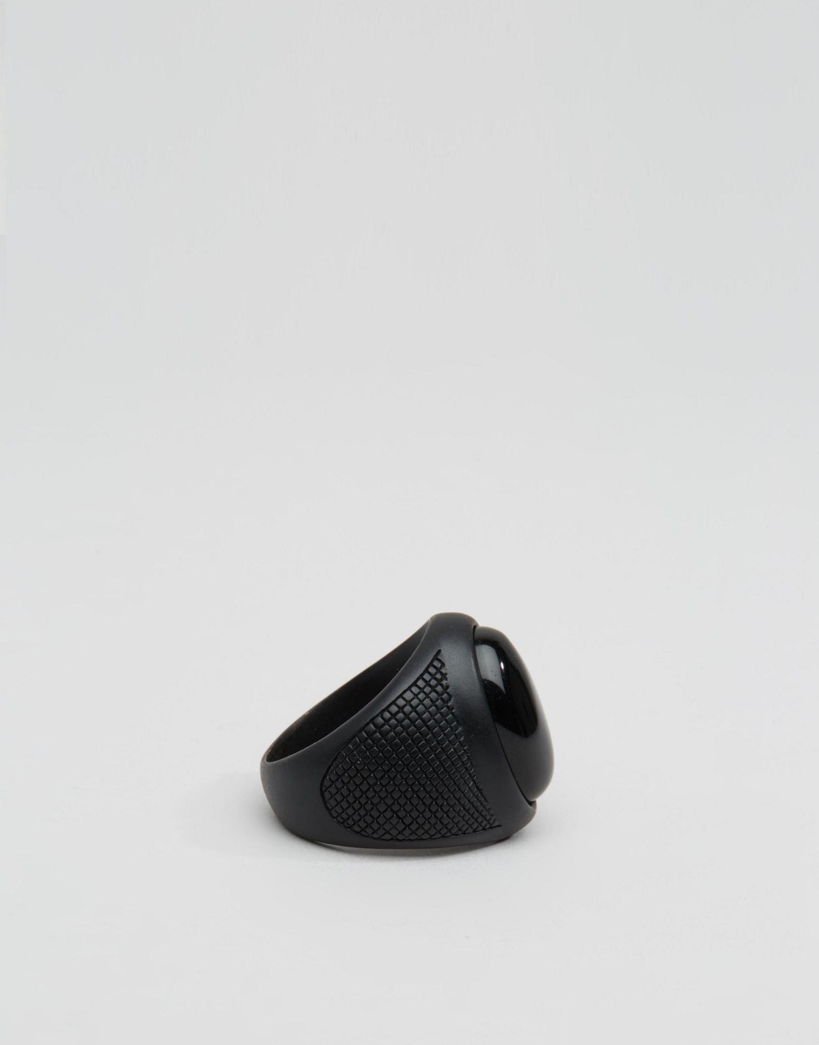 Icon Brand Stone Ring In Black