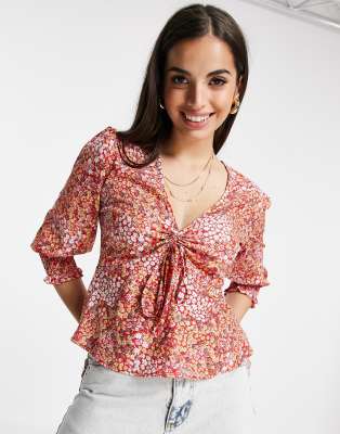 Influence tea blouse in ditsy floral print - Click1Get2 Black Friday