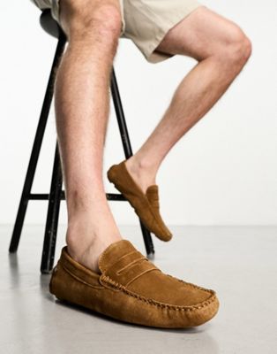 suede loafer in tan