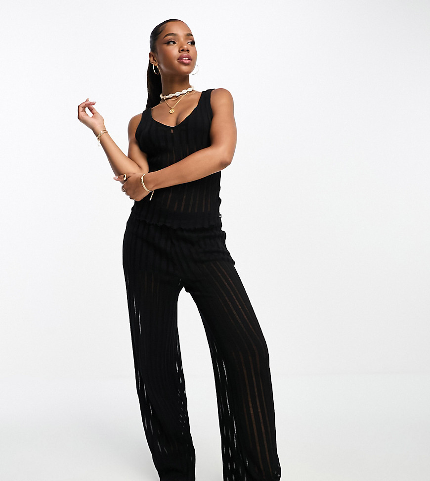 JDY exclusive textured trouser co-ord in black