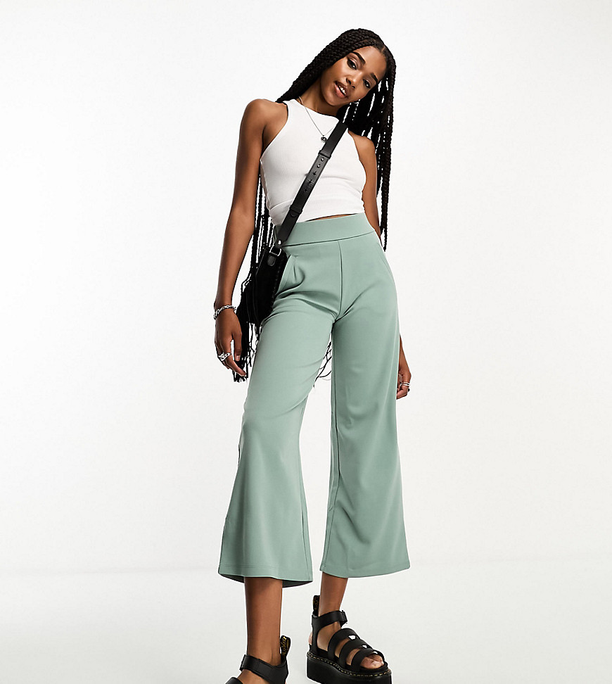 JDY Tall culotte trousers in sage green