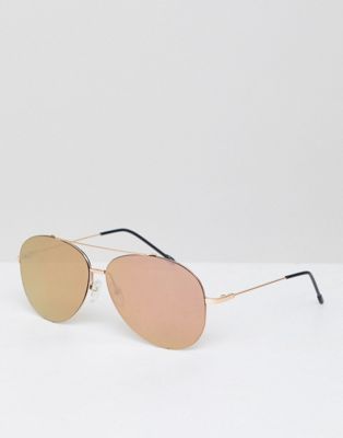 Rose Gold Aviator Sunglasses ASOS