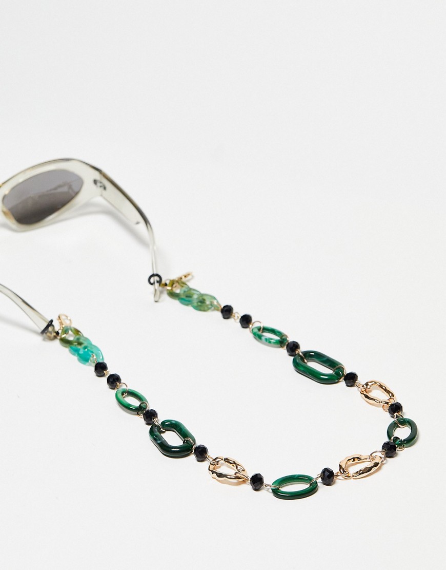 Jeepers Peepers chunky sunglasses chain in green