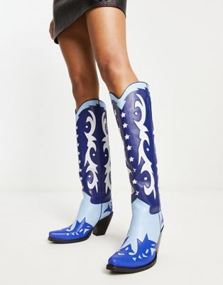 Starwood tall western boots in blue