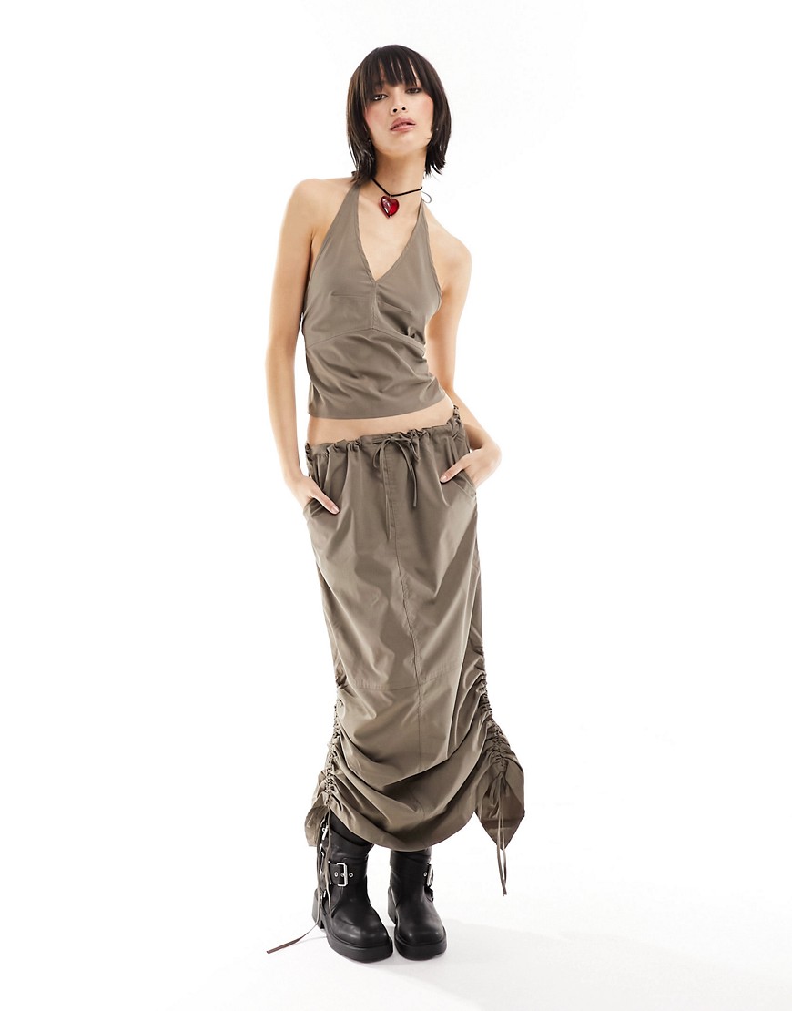 JJXX cargo maxi skirt co-ord in taupe-Neutral