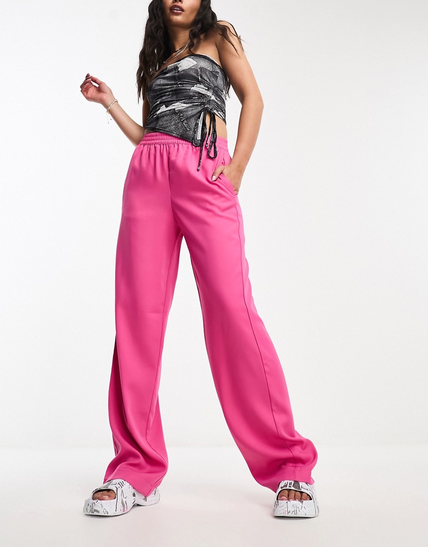 JJXX Poppy tailored dad trousers in bright pink