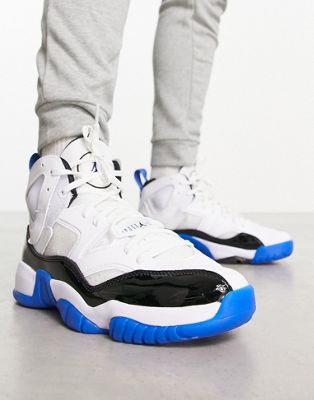 Jumpman Two Trey trainers in white and blue