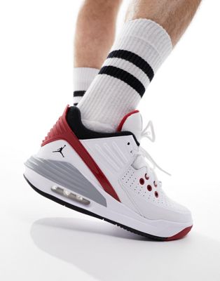 Max Aura 5 trainers in white and gym red
