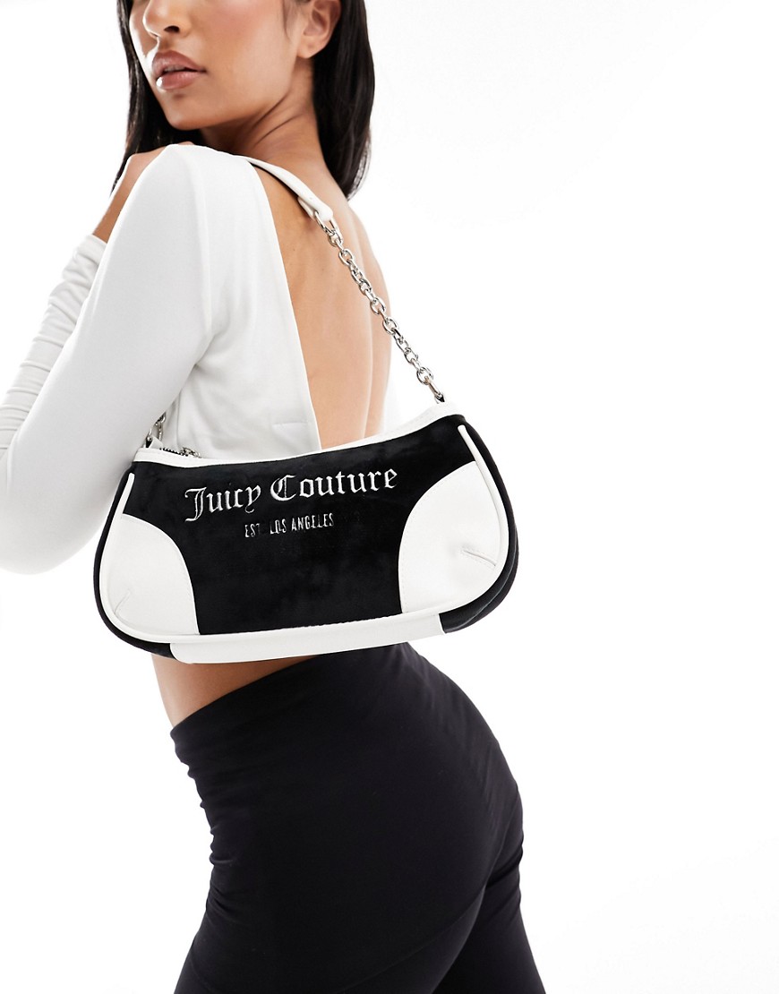 Juicy Couture logo shoulder bag in black