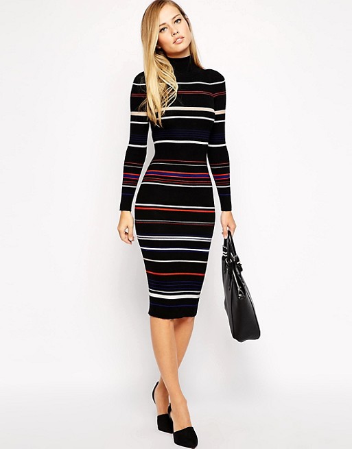 Karen Millen | Karen Millen Knitted Midi Dress in Stripe