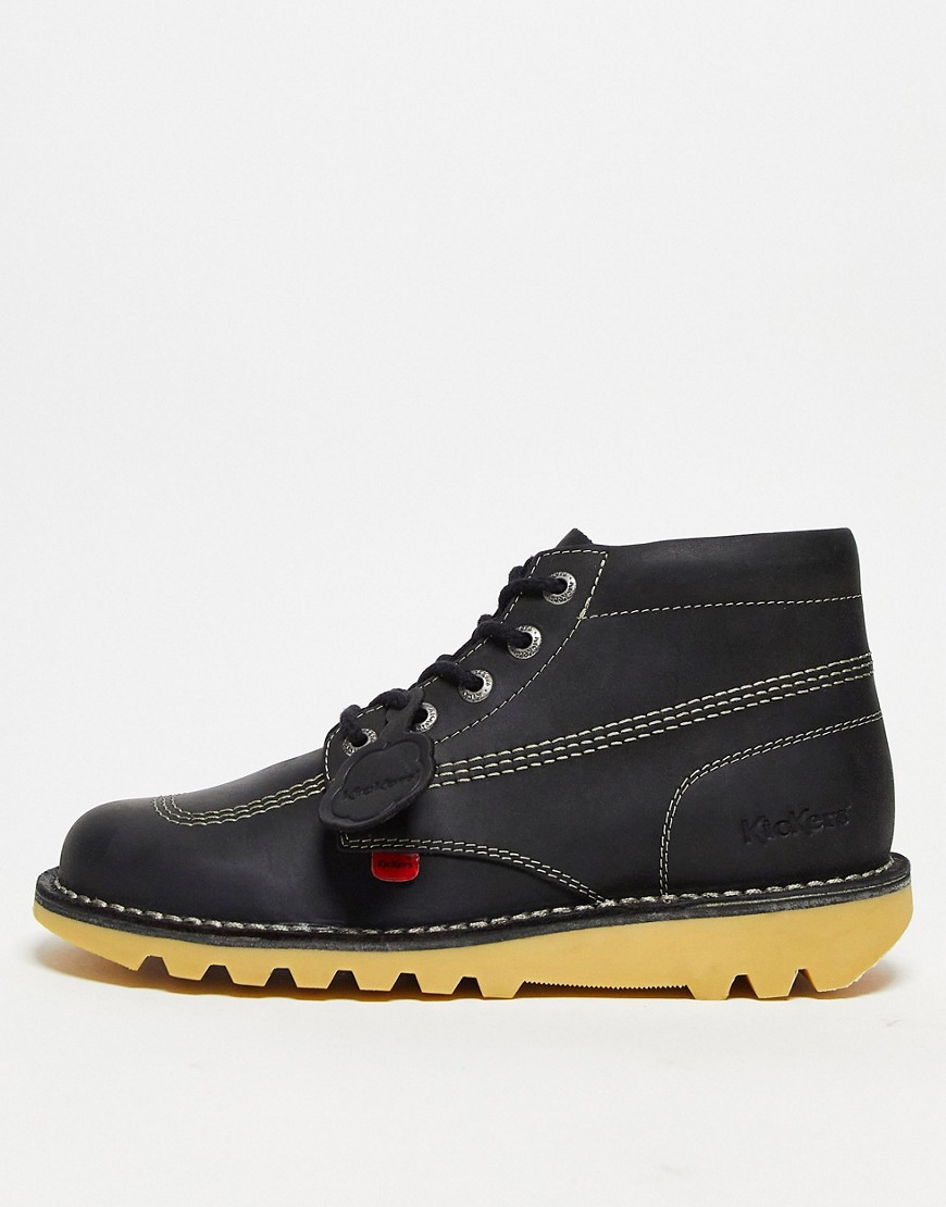 Kickers Hi core ankle boots in black-Brown