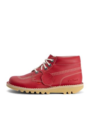 Hi vegan ankle boots in red