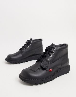 kick hi boots in black leather