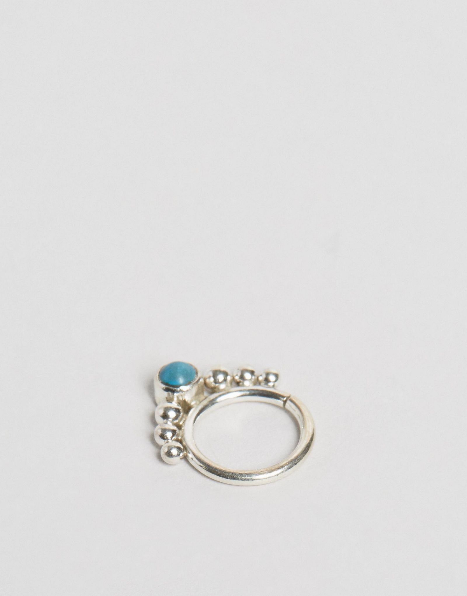 Kingsley Ryan Sterling Silver Turquoise Stone Septum Nose Ring