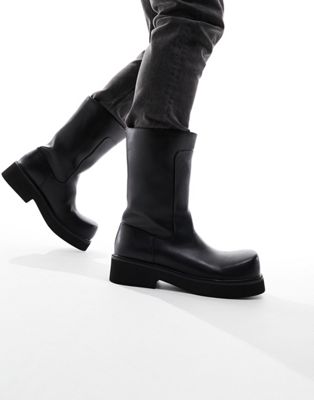 KOI The General oversized tall boots in black