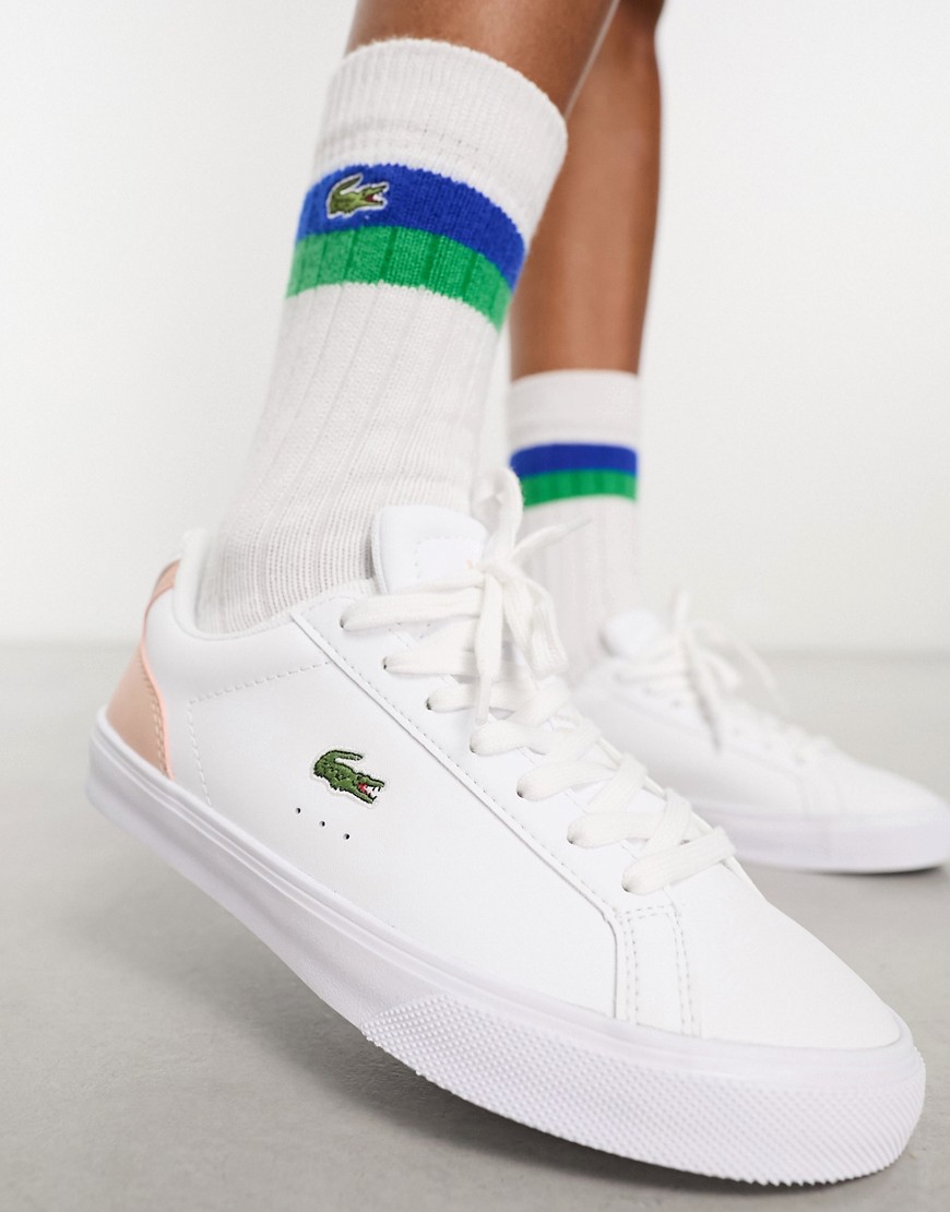 Lacoste Lerond Pro trainers in white and pink