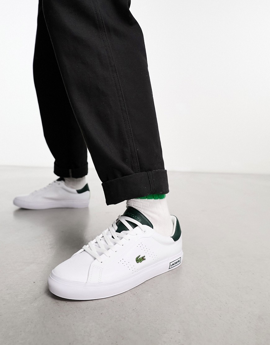Lacoste Powercourt 2.0 trainers in white green
