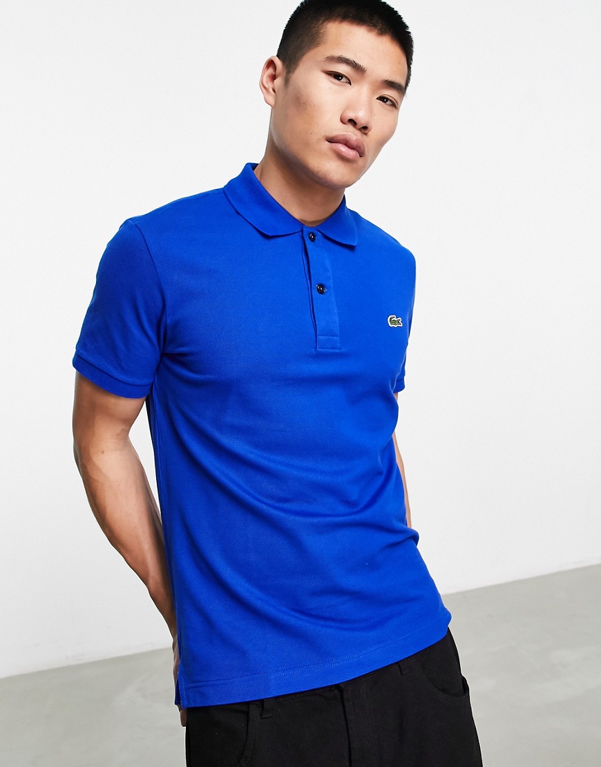 Lacoste slim fit polo shirt in bright blue