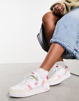 T-clip trainers in white and pink