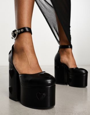 Love Sick heeled platform shoes in black