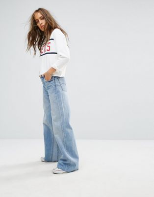 levi's altered wide leg jeans