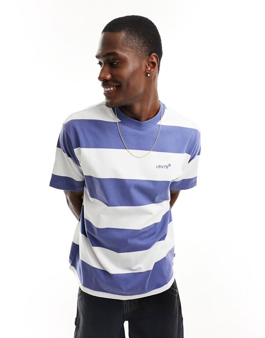 Levi’s oversized t-shirt with small logo in navy white stripe