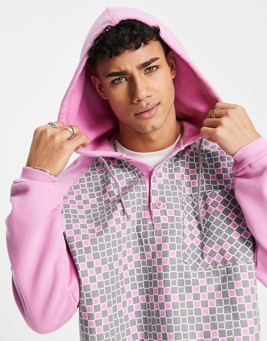 Levi’s Skate hoodie in pink geometric print