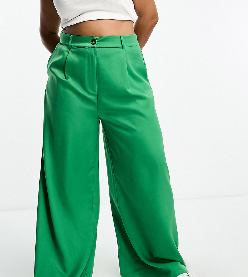 Lola May Plus tailored trouser in green