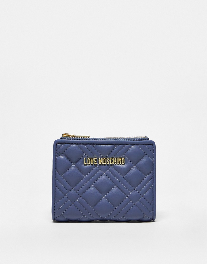 Love Moschino quilted wallet in blue