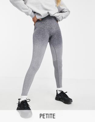 Love & Other Things Petite gym seamless knitted high waisted leggings in gray heather
