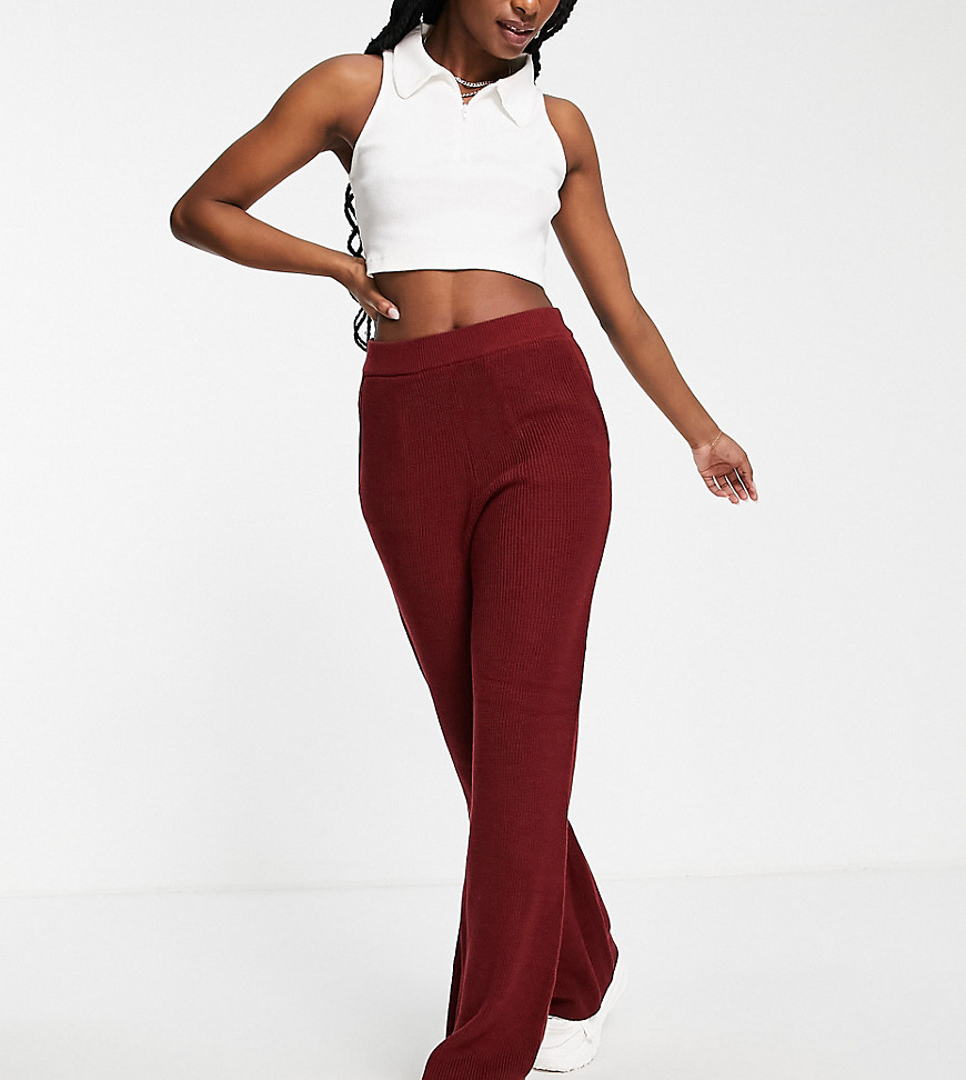 M Lounge wide leg knitted trousers co-ord-Red