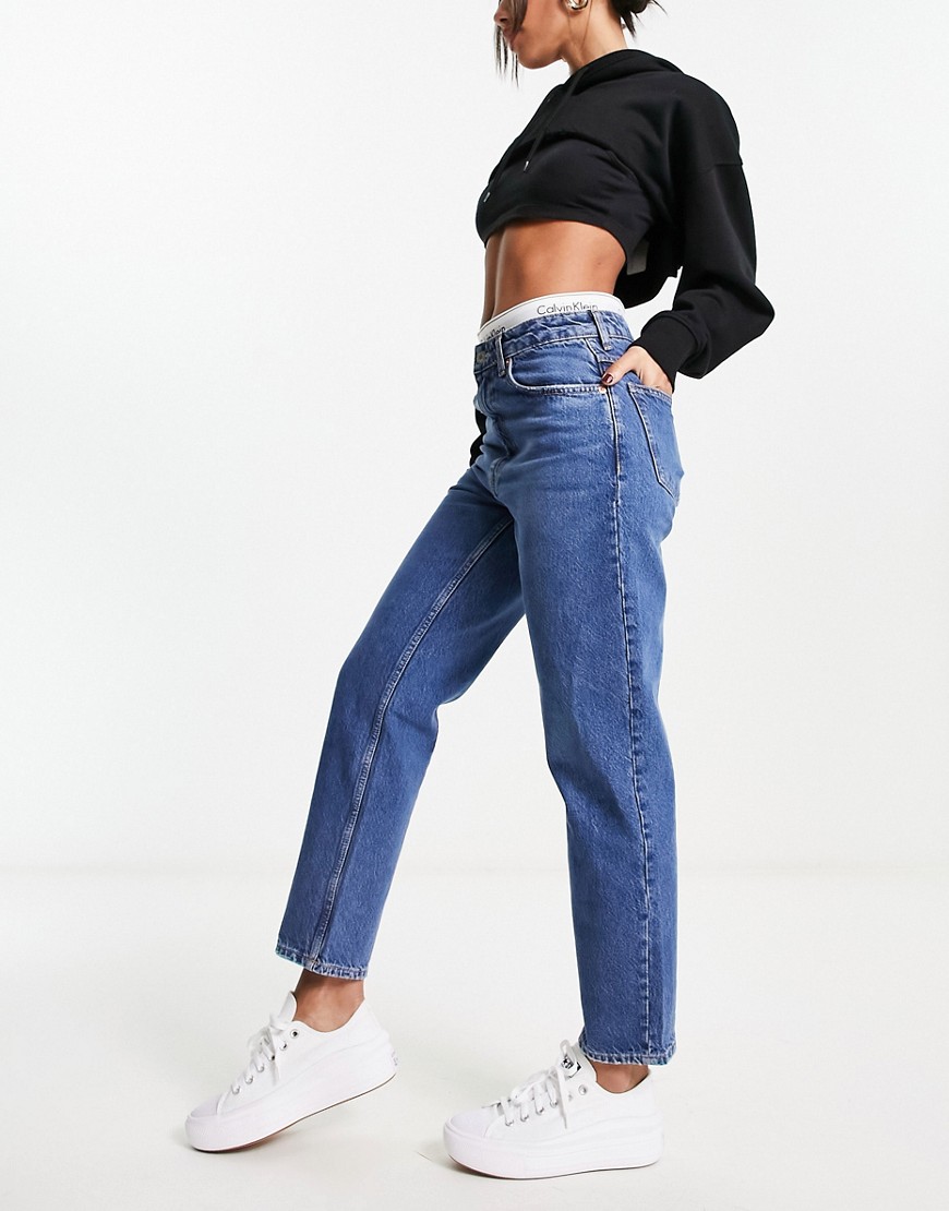 Mango mom jeans in mid blue